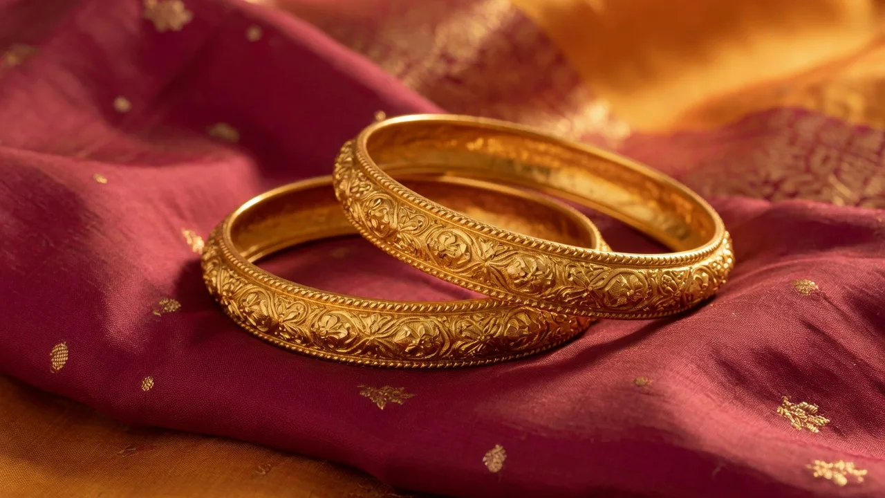 22K gold bangles used to separate 916 melt value from wastage charges