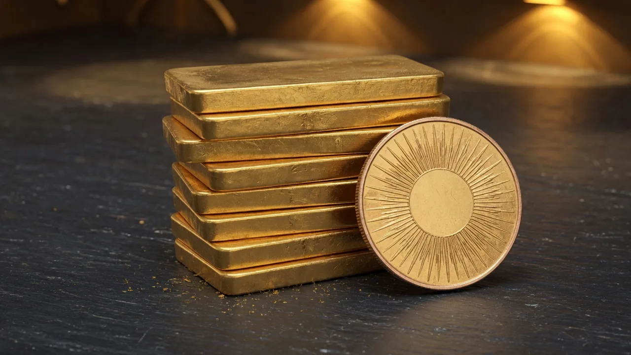 24K gold bars and a bullion coin used to compare spot with mint premium